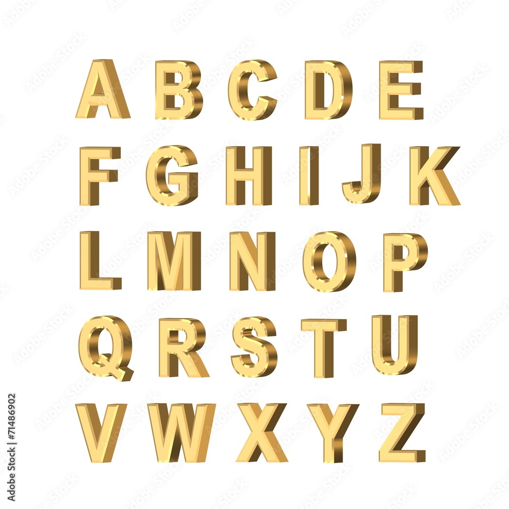 metallic letters