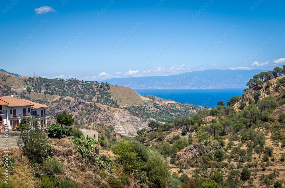 The Tyrrhenian Sea viewed from Savoca,Sicily.