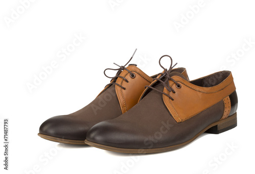 isolated men's leather shoes