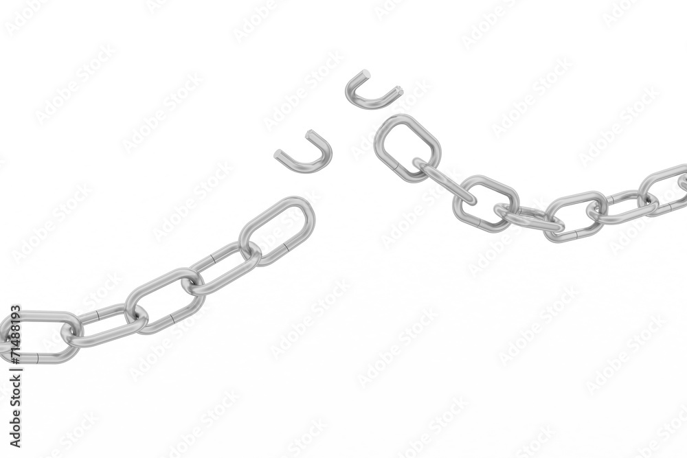 Obraz premium 3d metal chain broken