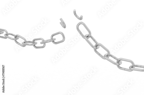 3d metal chain broken