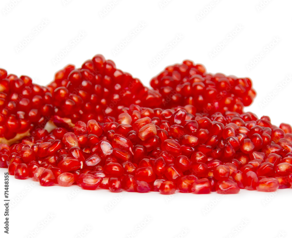 Ripe pomegranate fruit isolated on white background cutout Ripe pomegranate fruit isolated on white background cutout