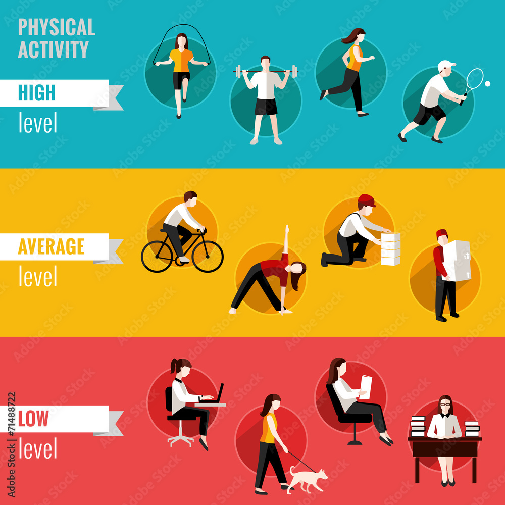 Fototapeta premium Physical activity horizontal banners