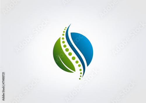 Bond logo icon circle herbal Absract symbol vector.