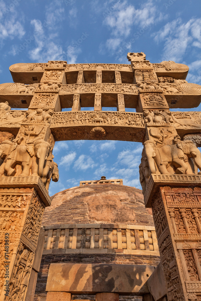 Obraz premium Great Stupa. Sanchi, Madhya Pradesh, India