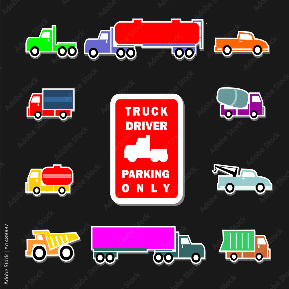 Vector Set Complete Various Truck