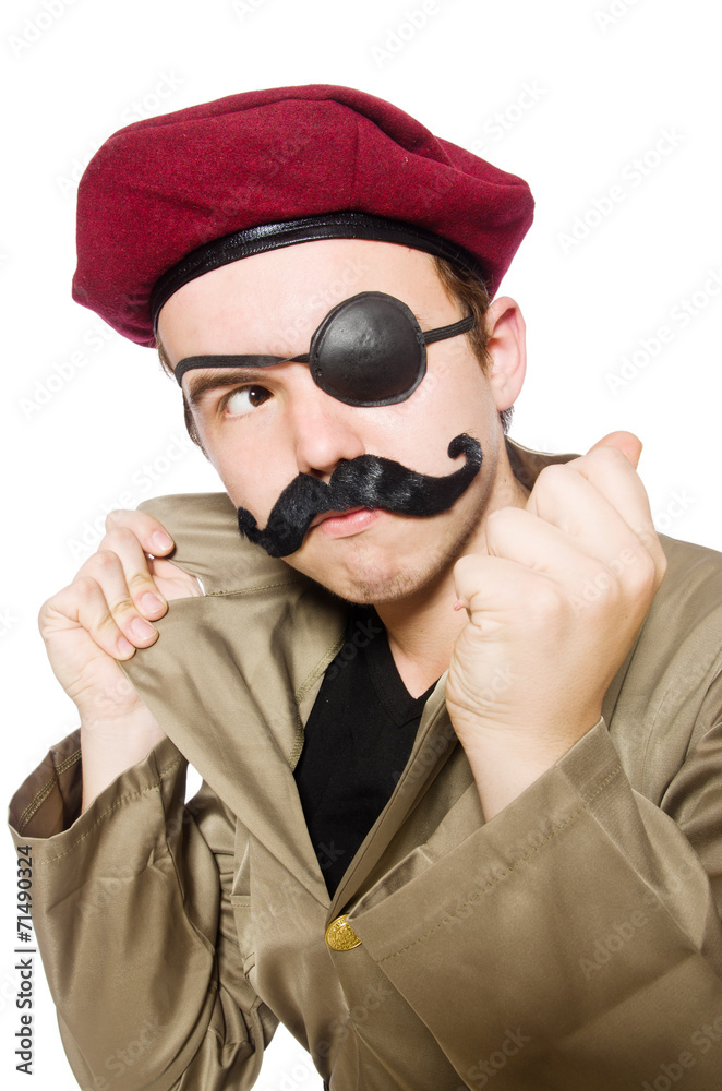 Funny soldier in military concept Funny soldier in military concept