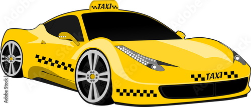 Taxi deportivo amarillo