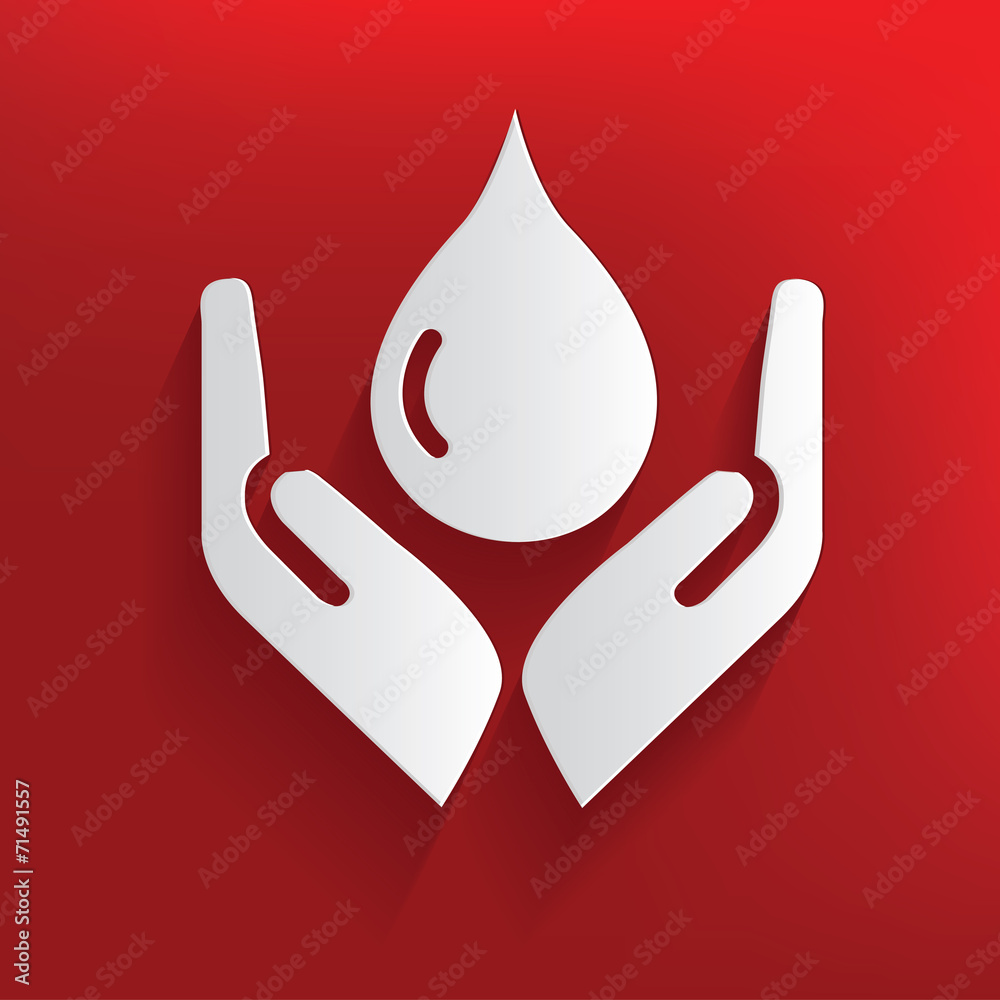 Obraz premium Water on red background,clean vector