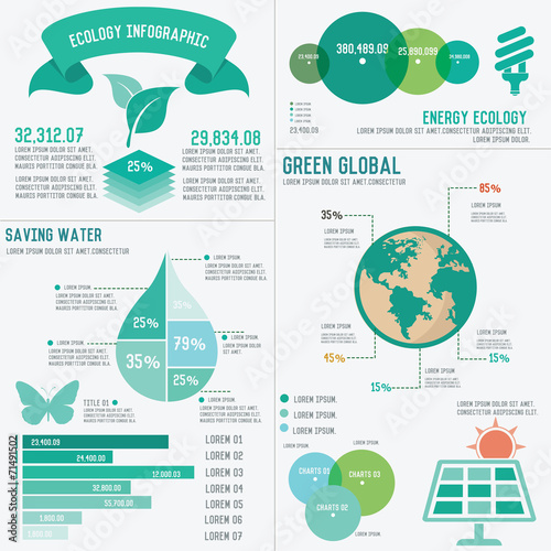 Ecology info graphic on white background,clean vector