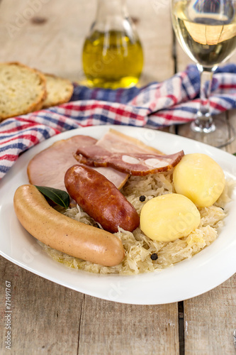 French traditional cabbage meal choucroute