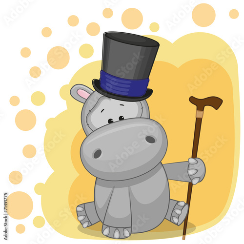 Hippo in hat