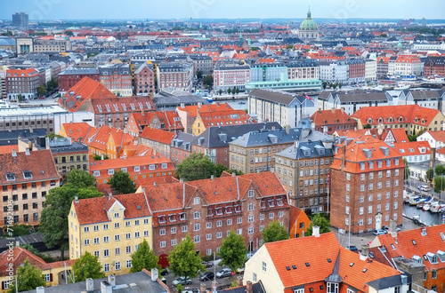 The bird's eye view from the Church of Our Saviour on Copenhagen