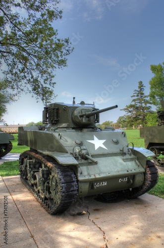 U.S. Army World War 2 Vintage M5 Stuart Light Tank.