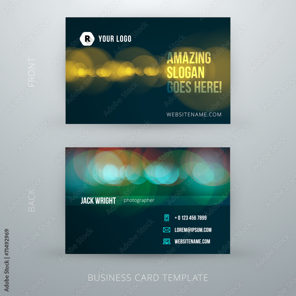 Vector abstract creative business card template. Eps10 - obrazy, fototapety, plakaty 