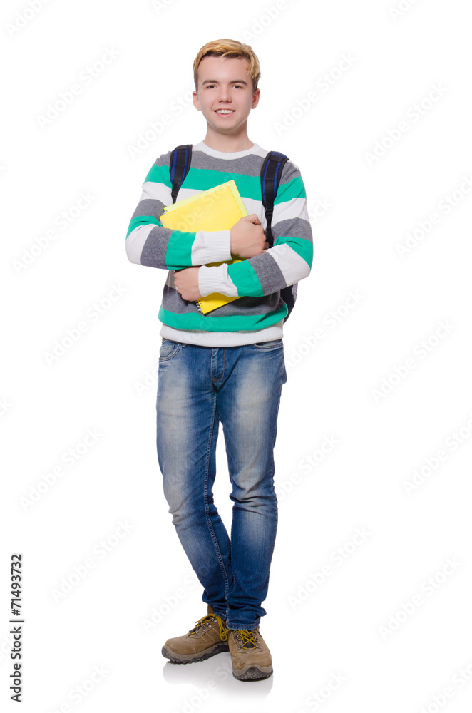 Young student isolated on the white background Young student isolated on the white background