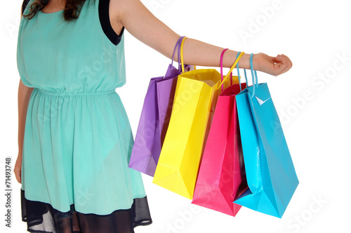 Girl holding shopping bag's.