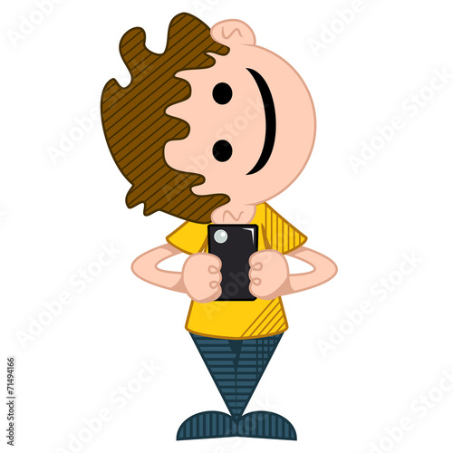 Texting smartphone effects, vector illustration