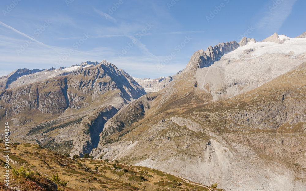 Riederalp, Dorf, Alpen, Moosfluh, Aletschji, Wallis, Schweiz