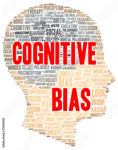Cognitive bias word cloud shape photo