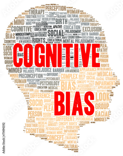 Cognitive bias word cloud shape