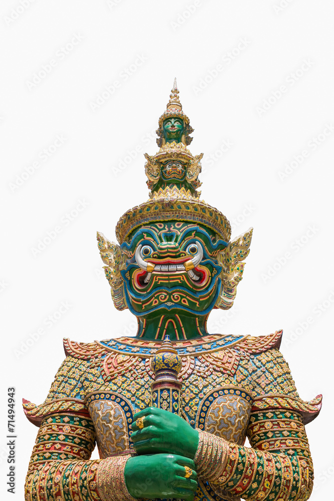 Ravana giant statue isolate with white, public statue at Bangkok