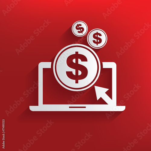 Make money symbol on red background,clean vector