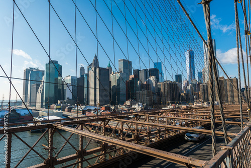 View of lower manhattan from Brooklyn bridge