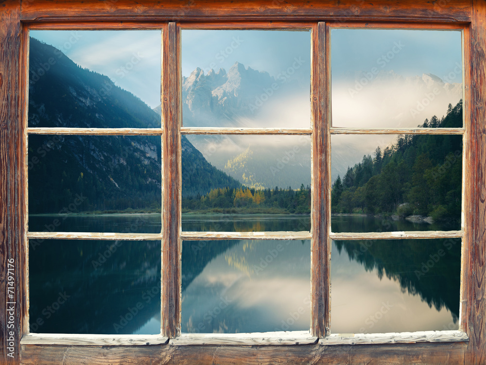 Fototapeta Widok z okna - Dolomity
