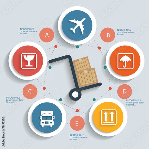 Logistics concept info graphic design,clean vector