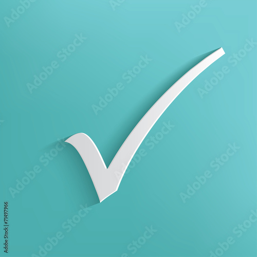 Check mark symbol on blue background,clean vector