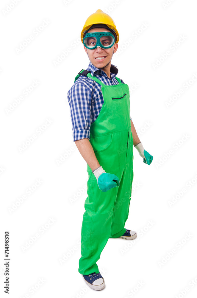 Industrial worker isolated on the white background