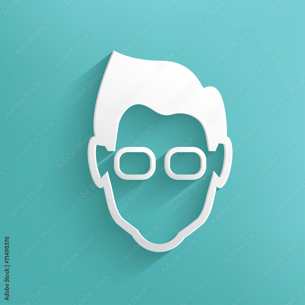 Nerd symbol on blue background,clean vector Nerd symbol on blue background,clean vector