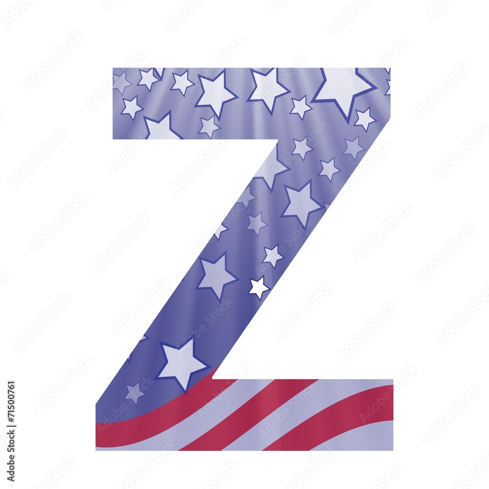Fototapeta premium american flag letter Z
