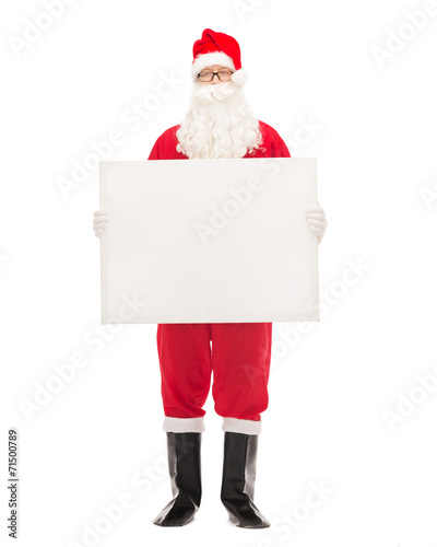 man in costume of santa claus with billboard © Syda Productions