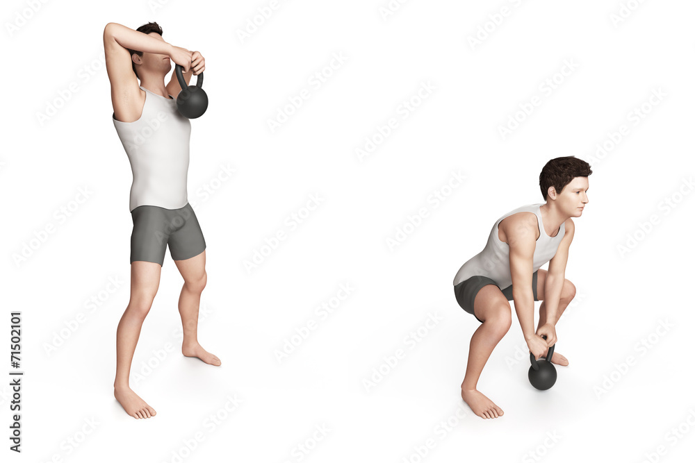 kettlebell exercise -  high pull