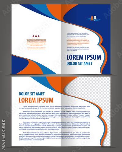 Vector empty bifold brochure print template design