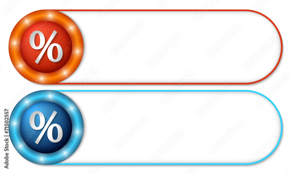 set of two buttons with percent symbol set of two buttons with percent symbol
