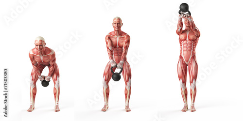 kettlebell exercise - side step swing photo