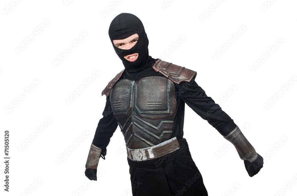 Funny ninja isolated on the white background Funny ninja isolated on the white background