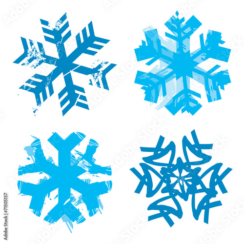 Grunge snowflakes
