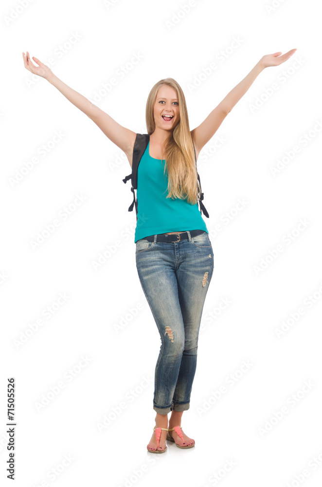 Young student isolated on the white background Young student isolated on the white background
