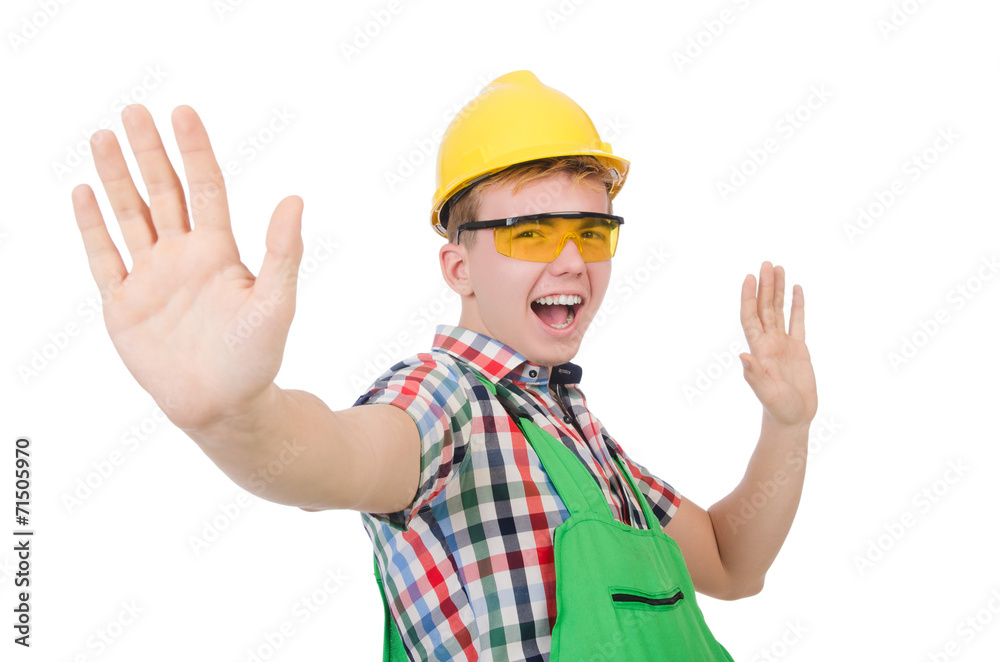 Industrial worker isolated on the white background