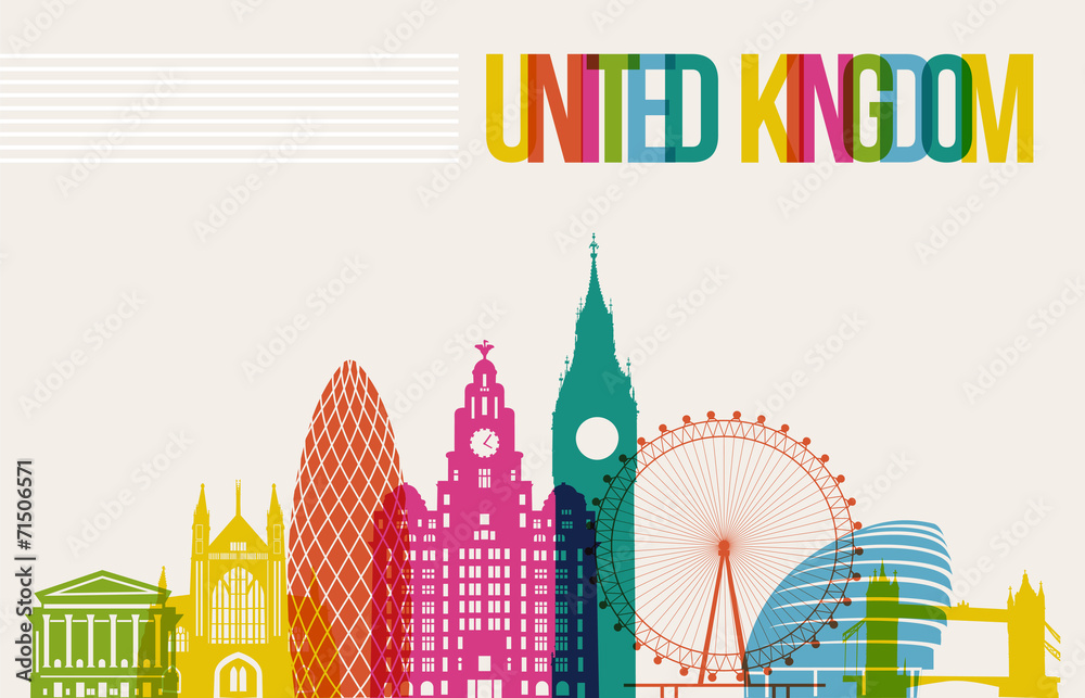 Obraz premium Podróży Wielka Brytania przeznaczenia zabytków skyline tło