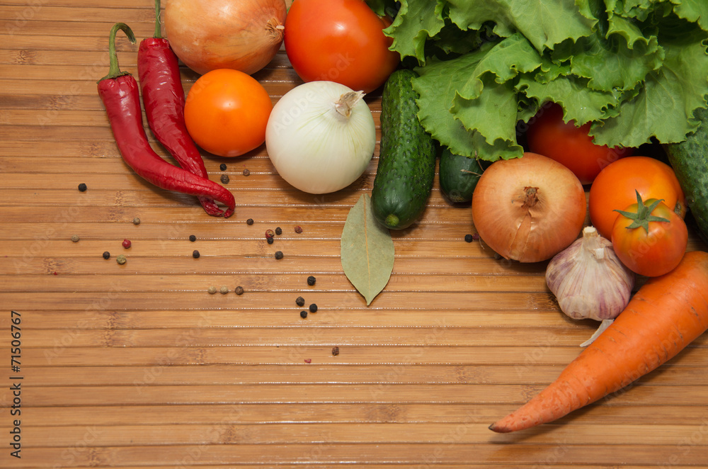 vegetables on wooden background vegetables on wooden background