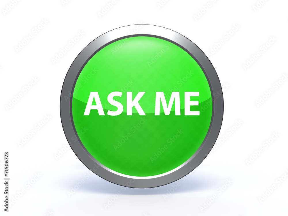 ask me circular icon on white background ask me circular icon on white background