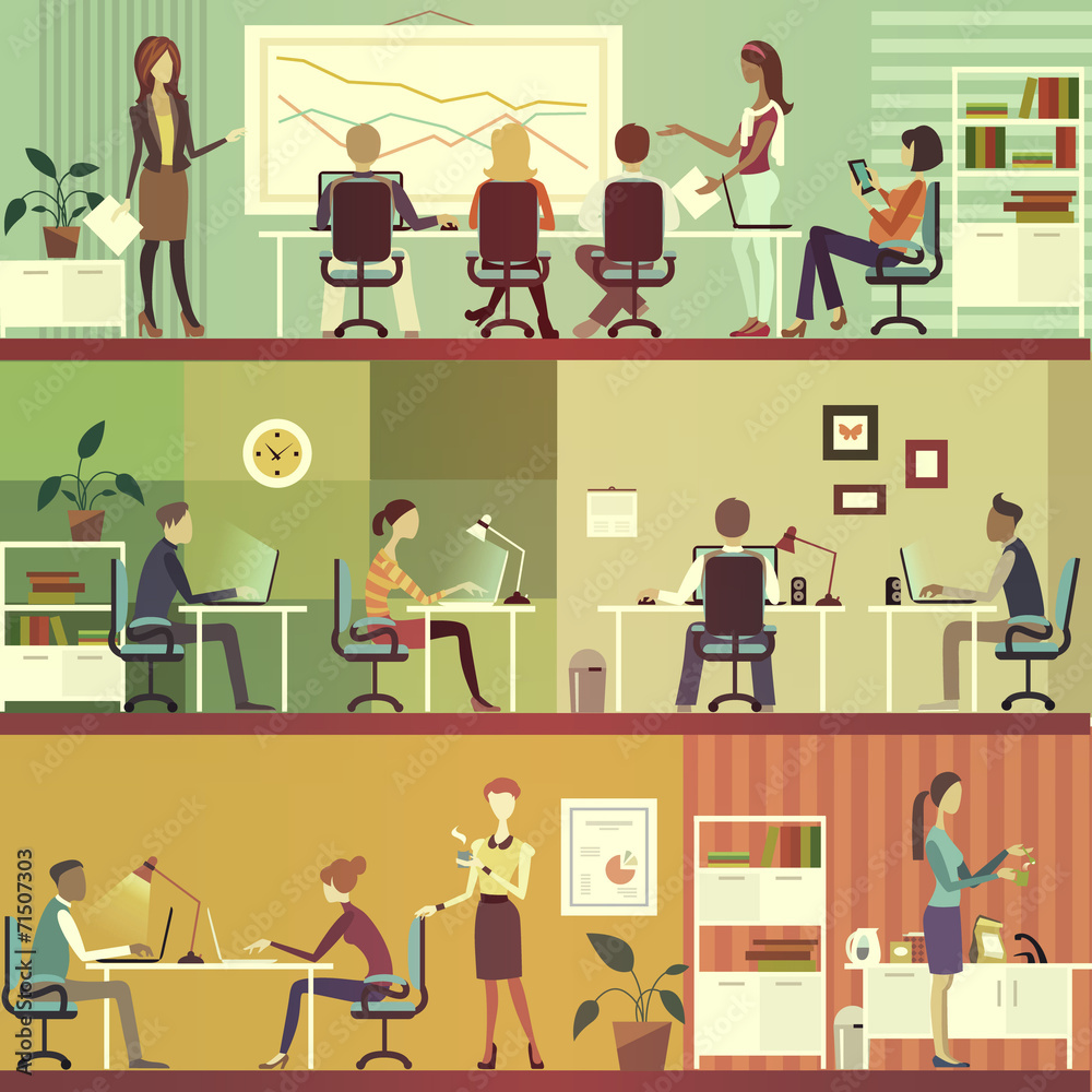Office every day life ollustration of workflow. Office every day life ollustration of workflow.