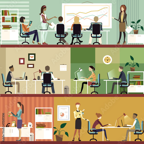 Business People in the office flat illustration photo