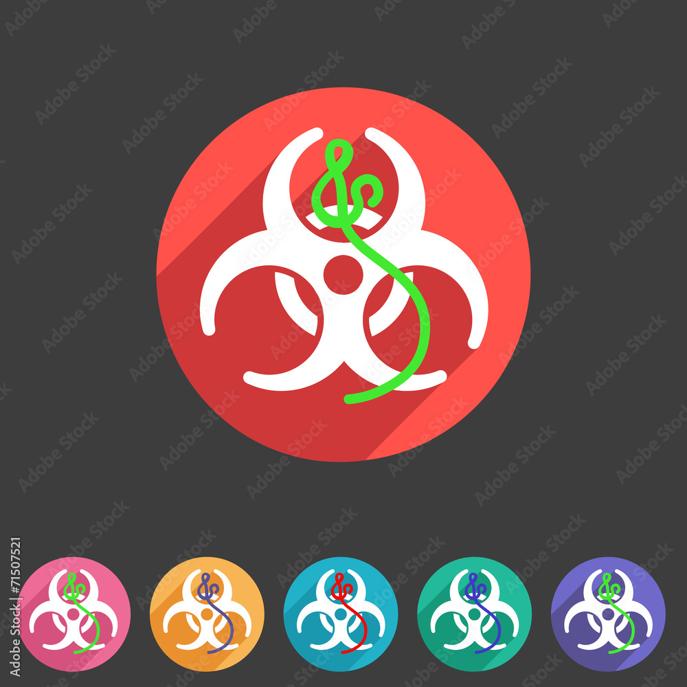 Ebola biohazard flat icon badge Ebola biohazard flat icon badge
