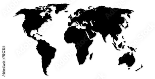 black world map silhouette